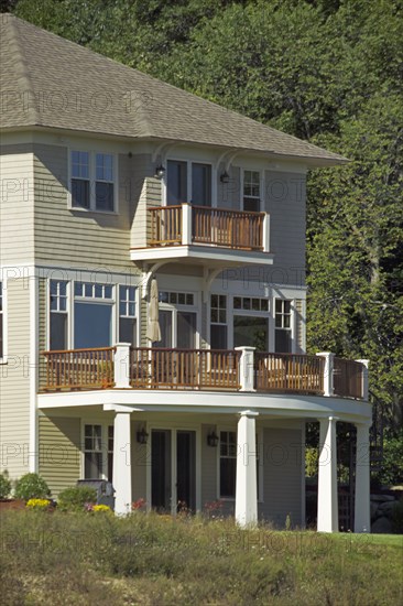 Balcony towards yard of a single family home