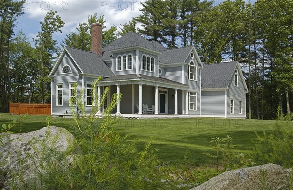 Lawn in front of single family home