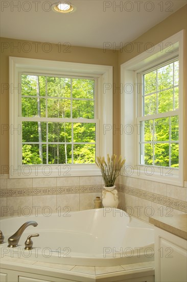 Bathtub in domestic bathroom