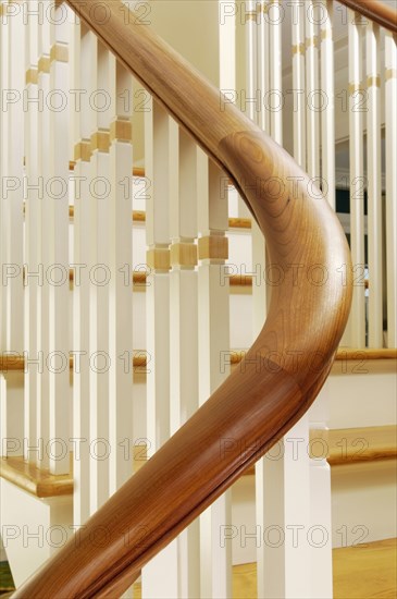 Close up wooden banister