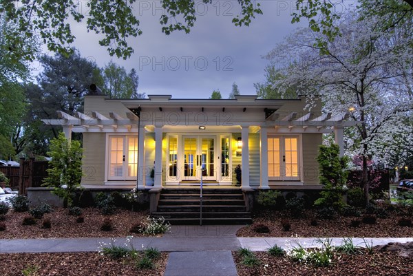 Front exterior California Bungalow and landscaping