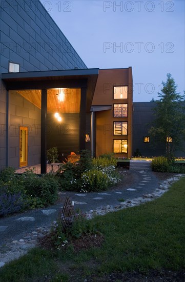 Front entrance to modern home