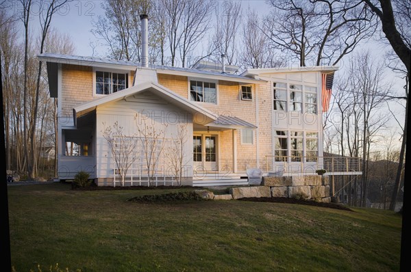 Contemporary multiple story shingle style home