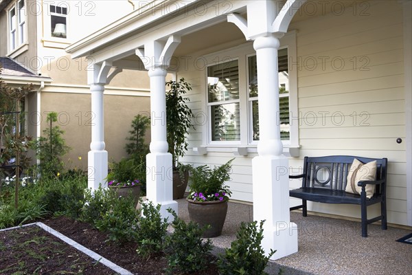 Bench on front porch