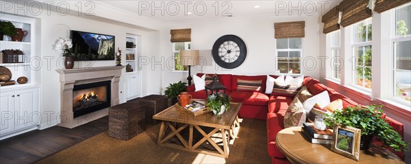 Living room in traditional American home