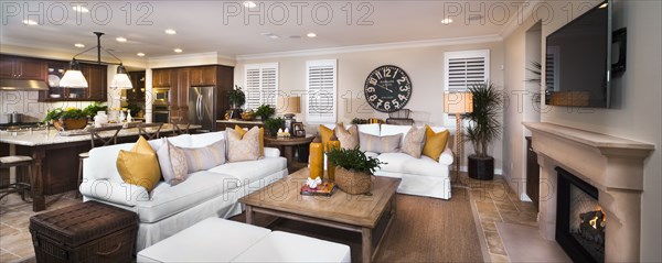 Living room in traditional American home