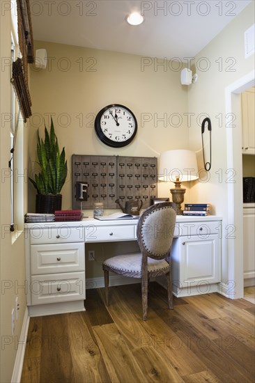 Chair with study table in the corner at home