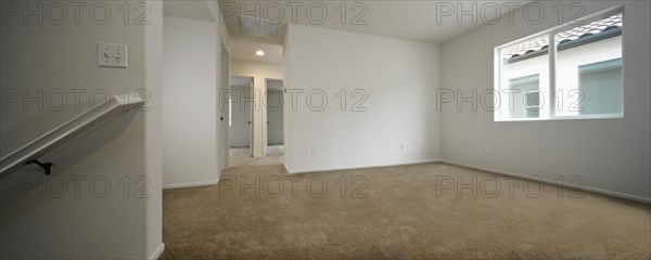 Empty rooms with doorway and window at home