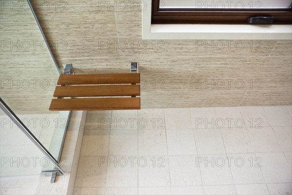 High angle view of stand in shower room at home