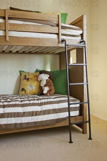 Bunk bed in kids bedroom at home