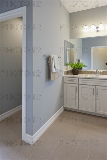 Interior of domestic bathroom