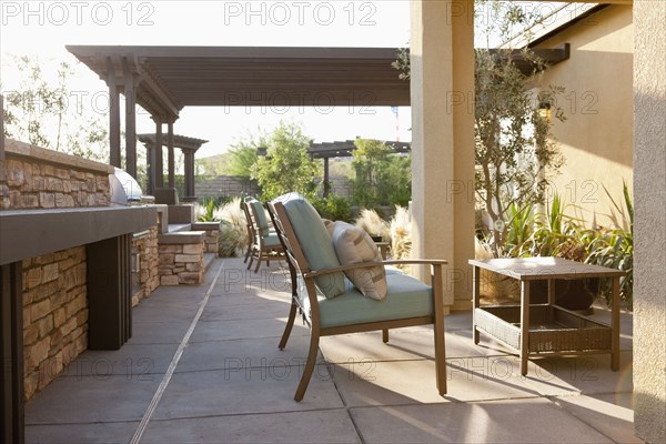 Table and sofa on patio