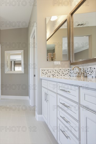 Interior of domestic bathroom