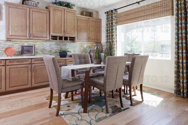 Dining area in domestic kitchen