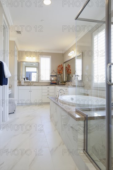 Interior of master bathroom