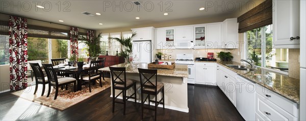 Contemporary kitchen and dining room