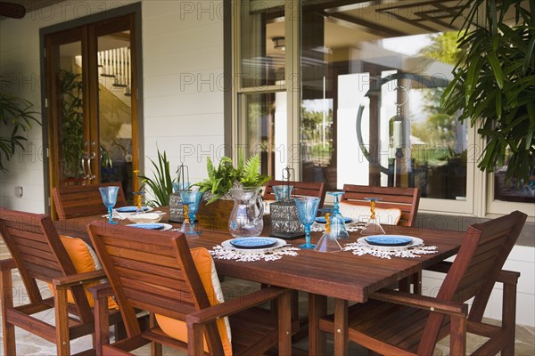 Outdoor dining table and chairs