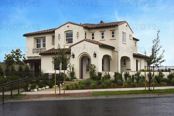 Front exterior spanish style home