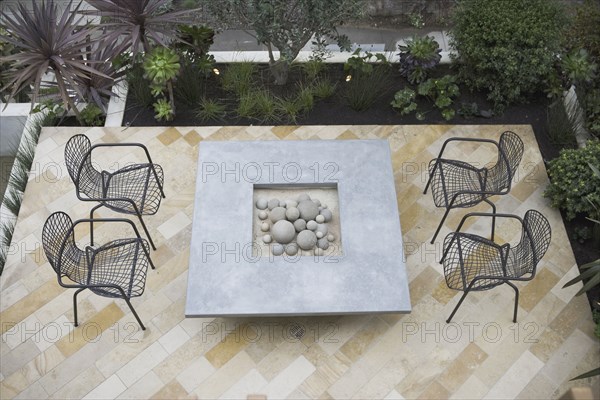 Front patio with outdoor firepit