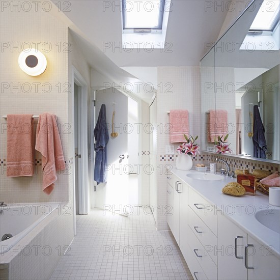 White attic bathroom