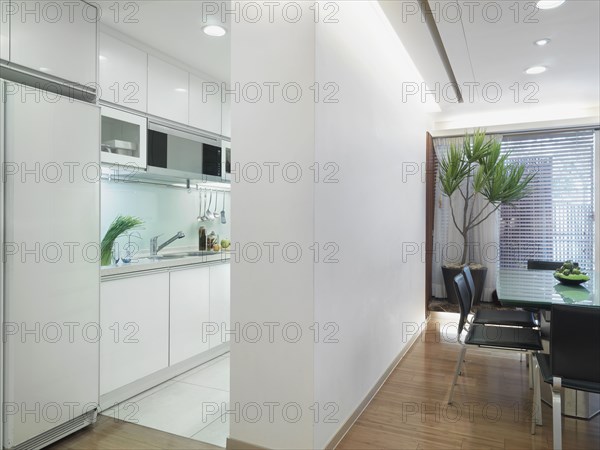 Modern dining room and kitchen