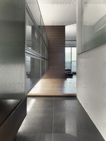 Hall between rooms in modern home