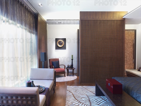 Elegant sitting area in bedroom