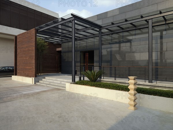 Front entrance with glass double doors