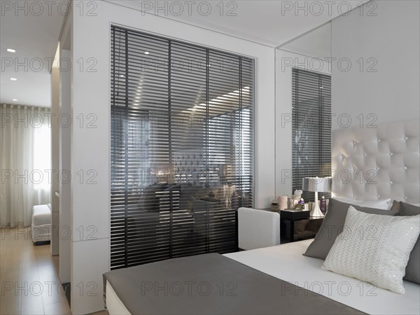 White and silver modern bedroom