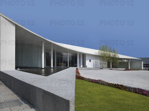 Front exterior white modern building