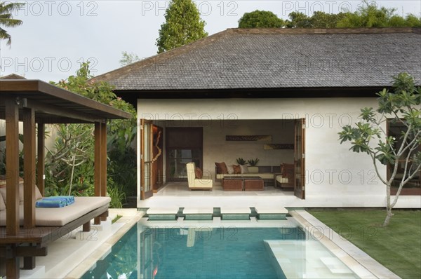 Private pool at tropical resort suite