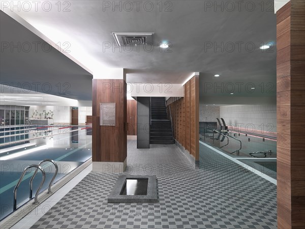 Large tile indoor swimming pool