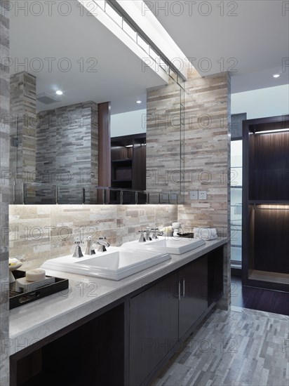 Double modern bathroom sinks