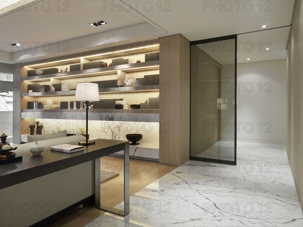 Marble hallway in modern interior