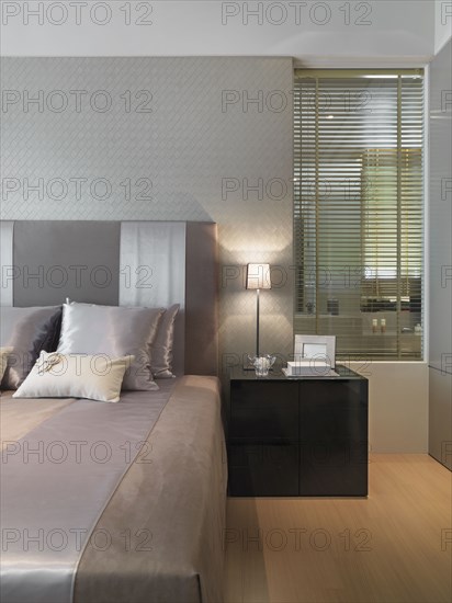 Bed in modern bedroom