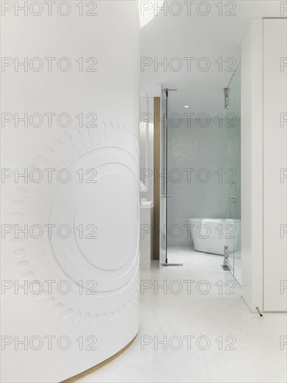 White hallway in modern home