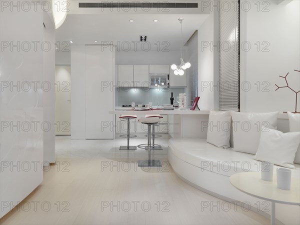 Bright white modern interior