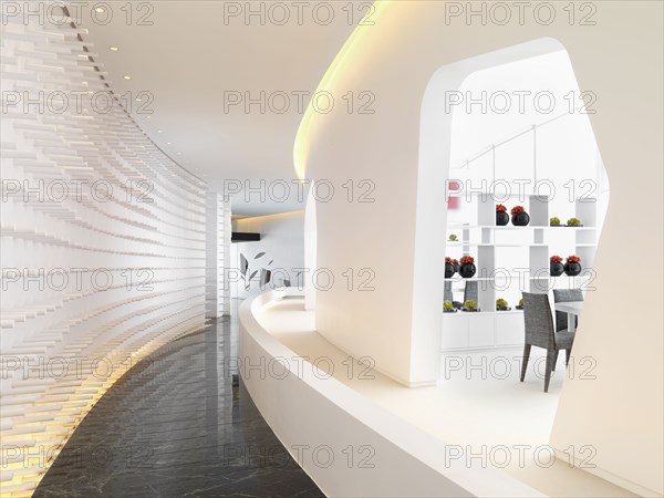 Hallway in modern interior with peg wall