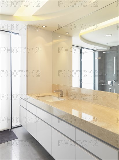 Empty modern bathroom