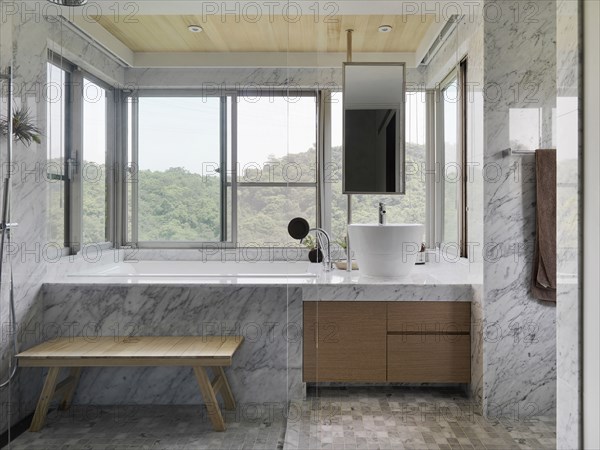 Modern marble bathroom