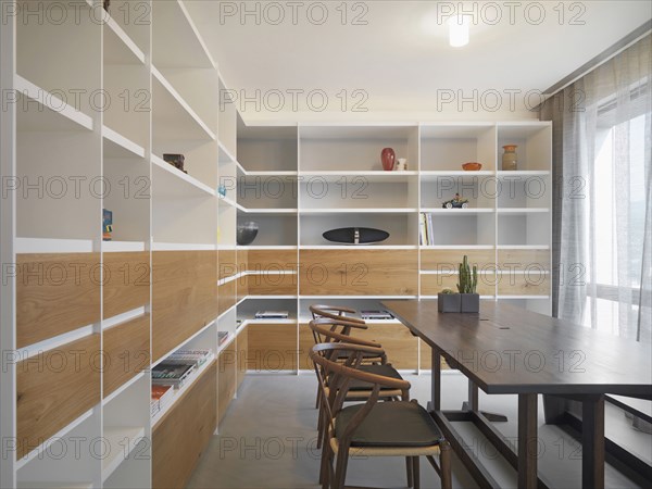 Dining table in modern dining room