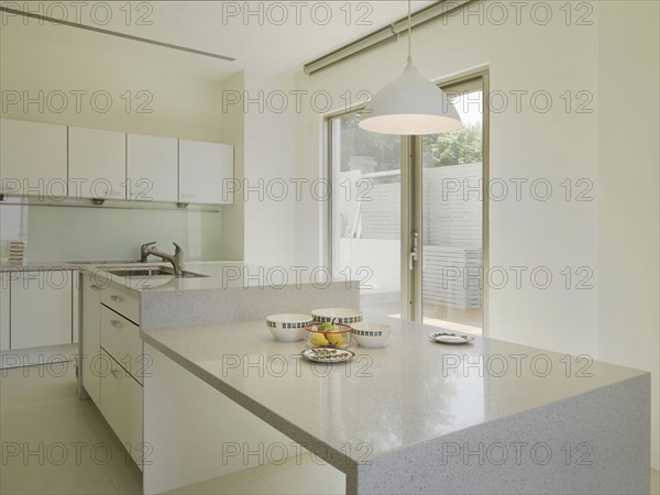 Clean modern kitchen with island