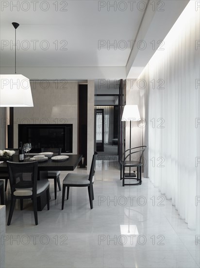 Contemporary dining area in modern home