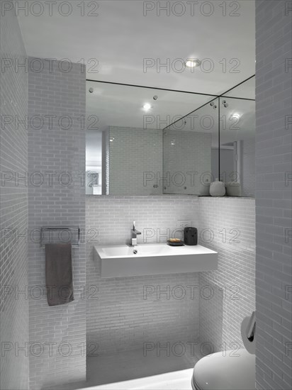 Modern white half bath