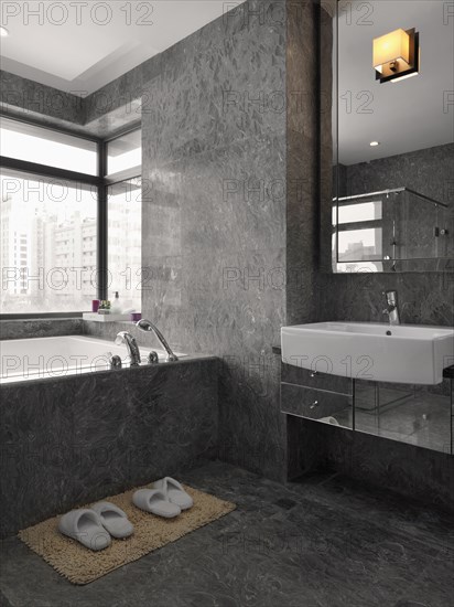 Modern marble bathroom