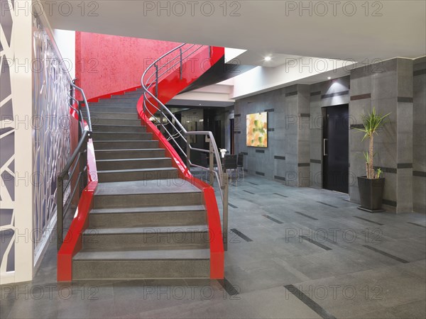 Large red staircase