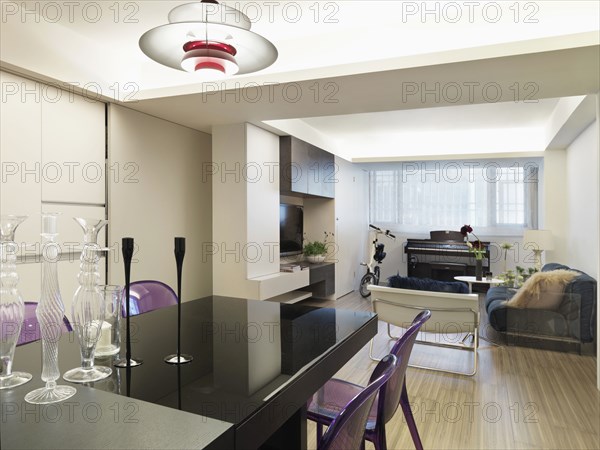 Interior modern apartment with hardwood floors