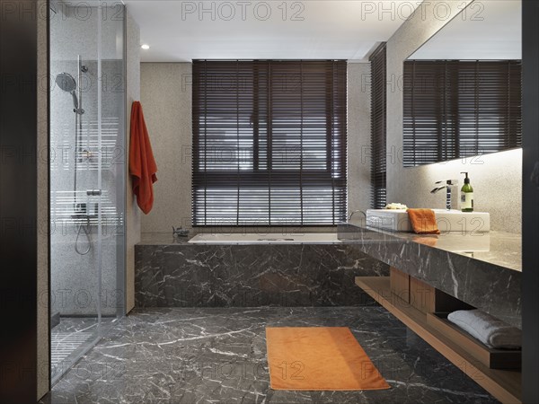 Modern marble bathroom