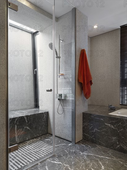 Modern marble bathroom