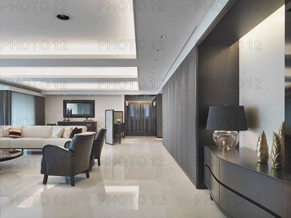 Hallway through modern home